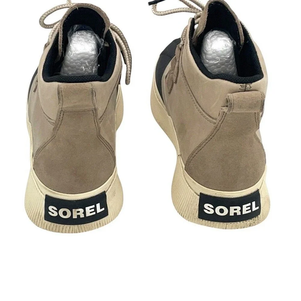 Sorel Out N About IV Waterproof Duck Boots Womens 7.5 Beige Black Lace Up - Picture 4 of 7